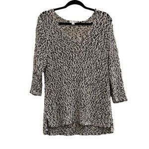 J. Jill Waffle Knit Women’s V Neck Long Sleeve Sweater Size Large